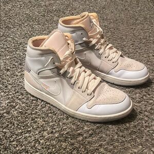 Nike High-Top Sneakers - Beige and Gray